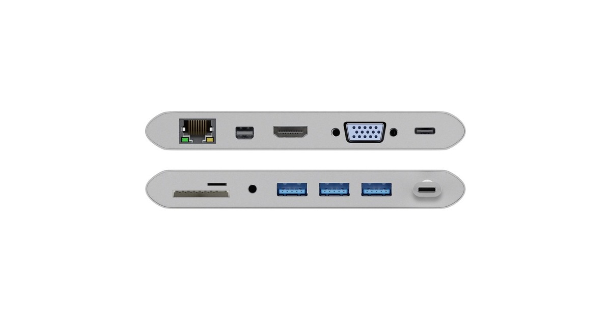goobay USB-C Multiport-Adapter All in 1, Kartenleser(silber)