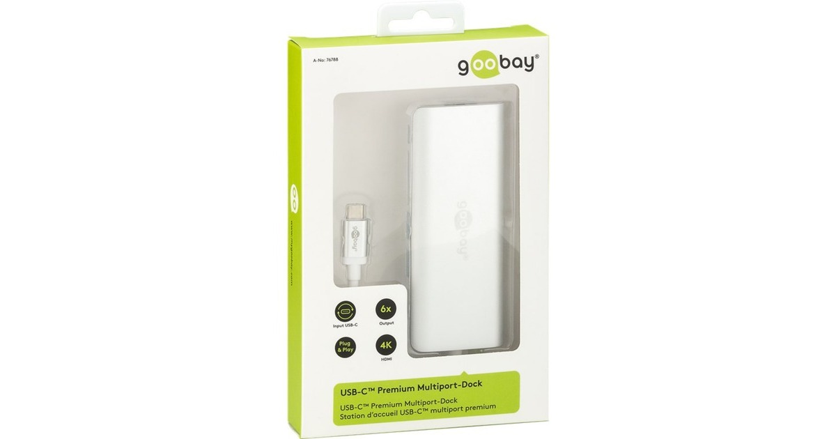 goobay USB-C Multiport Adapter HDMI USB CR RJ45 PD(aluminium)
