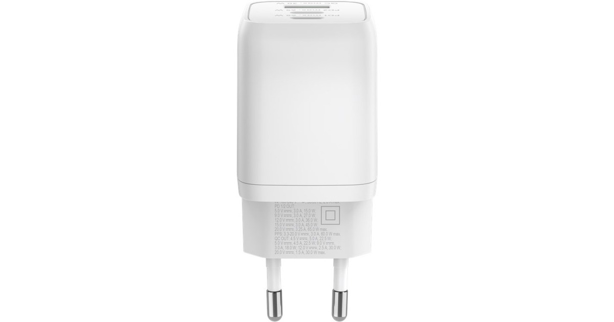 goobay USB-C PD Multiport-Schnellladegerät Nano 65 Watt(weiß, 1x USB-A, 2x USB-C PD, GaN-Technologie)
