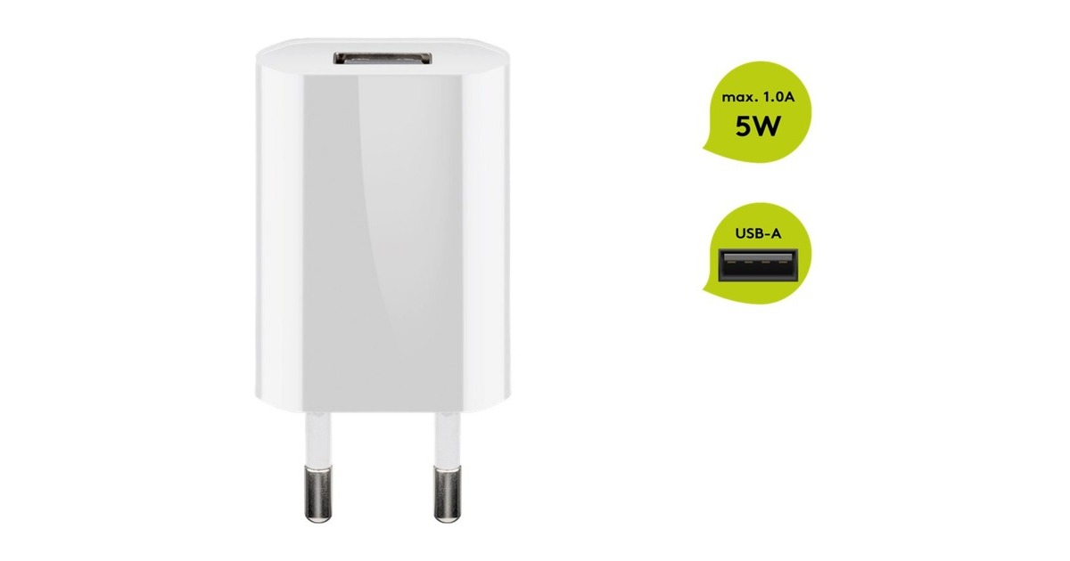 goobay USB-Ladegerät 1 A (5W) weiß(weiß)