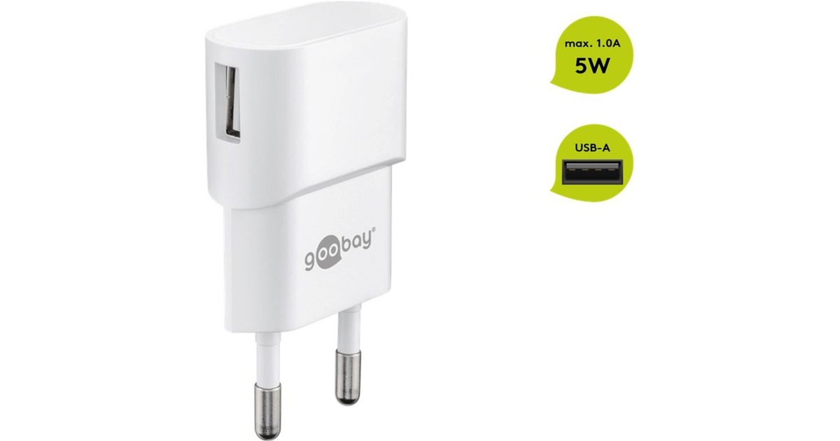 goobay USB-Ladegerät 1 A (5W) weiß(weiß)