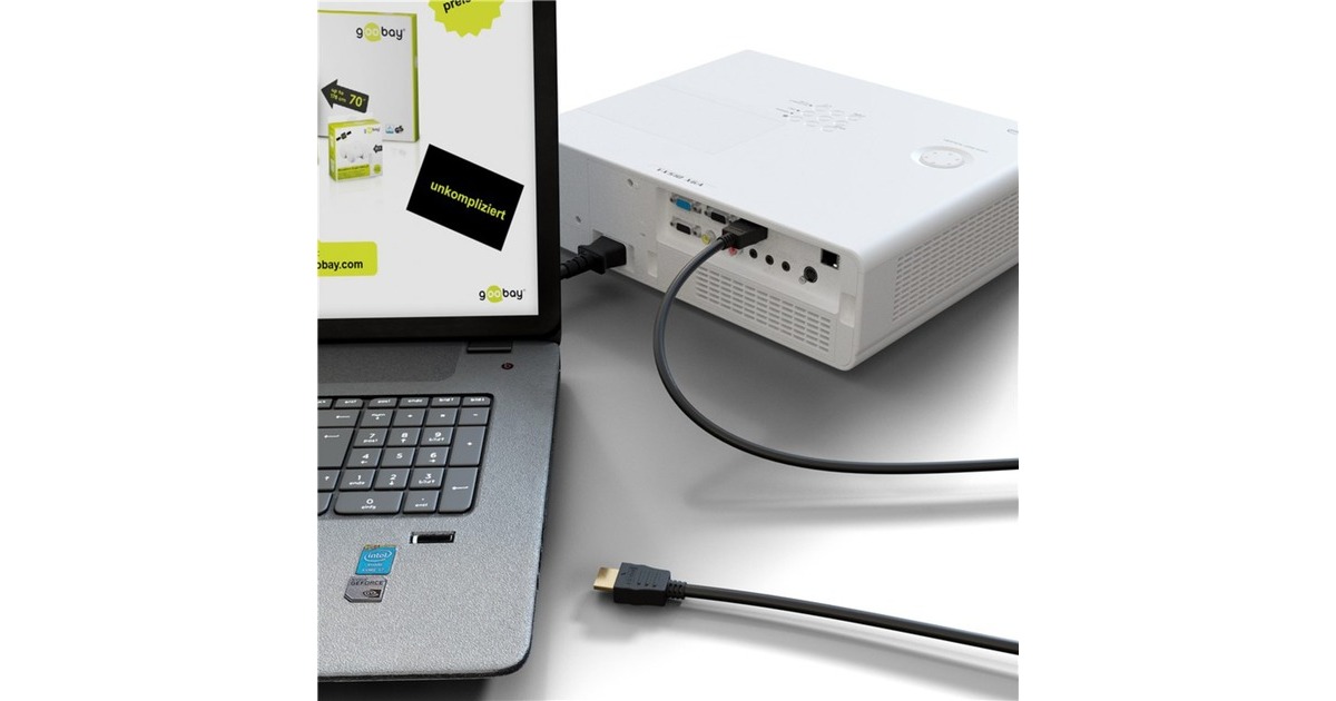 goobay Ultra High-Speed HDMI Kabel mit Ethernet, HDMI 2.1(schwarz, 2 Meter)