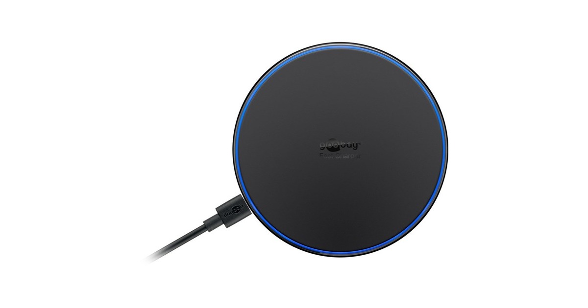 goobay Wireless Fast Charger 10 W, Ladegerät(schwarz)