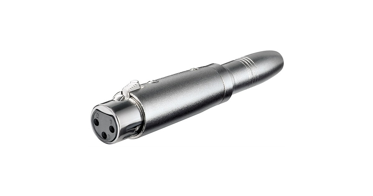 goobay XLR-Kupplung, 3-polig(silber, 1 Stück, Metallgehäuse)
