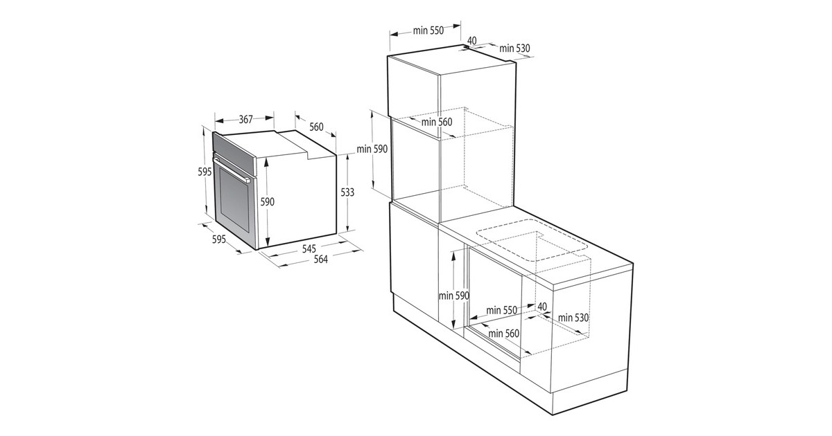 gorenje Black Steam Pyro Set, Backofen-Set(schwarz)