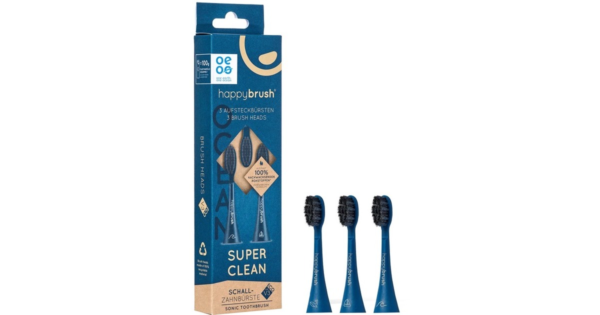 happybrush ECO VIBE 3 Ocean Aufsteckbürsten(blau)