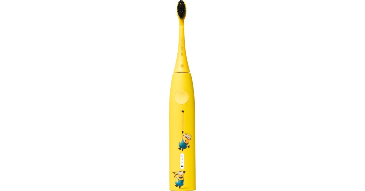 happybrush StarterKit Schall Eco VIBE 3 Minions, Elektrische Zahnbürste(gelb)