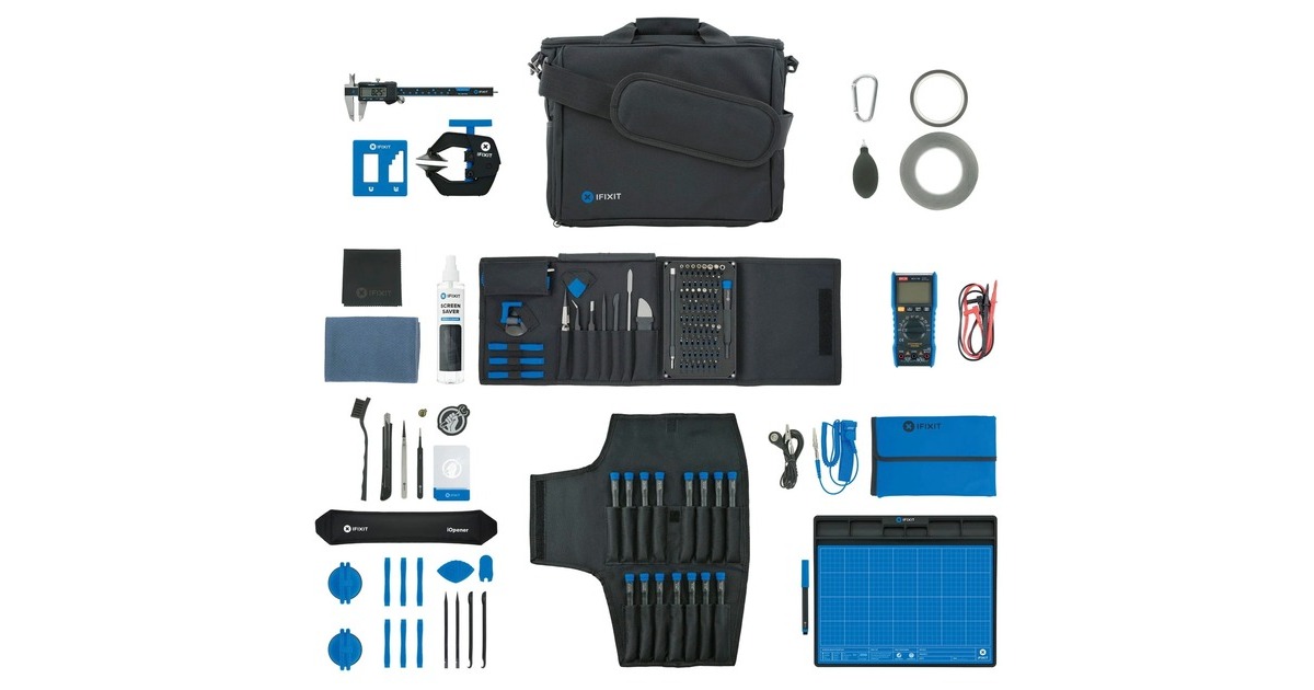 iFixit Repair Business Toolkit, 143-teilig, Werkzeug-Set(schwarz/blau, für Elektronikreparaturen)