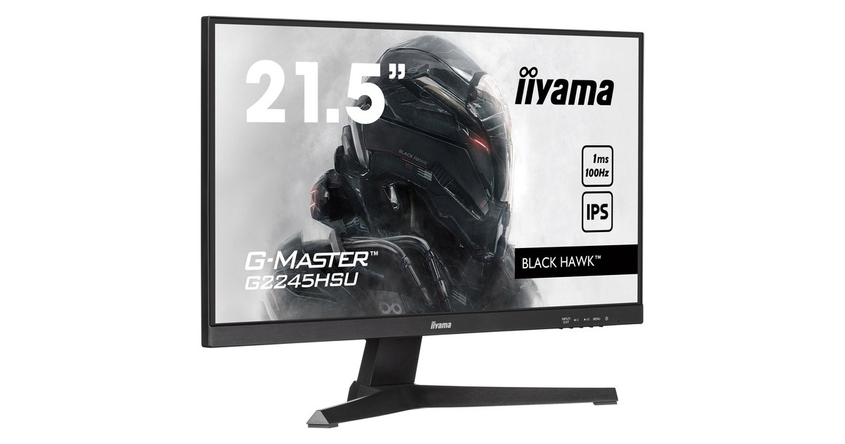 iiyama G-Master G2245HSU-B1, LED-Monitor(55 cm (21 Zoll), schwarz, FullHD, IPS, AMD Free-Sync, 100Hz Panel)