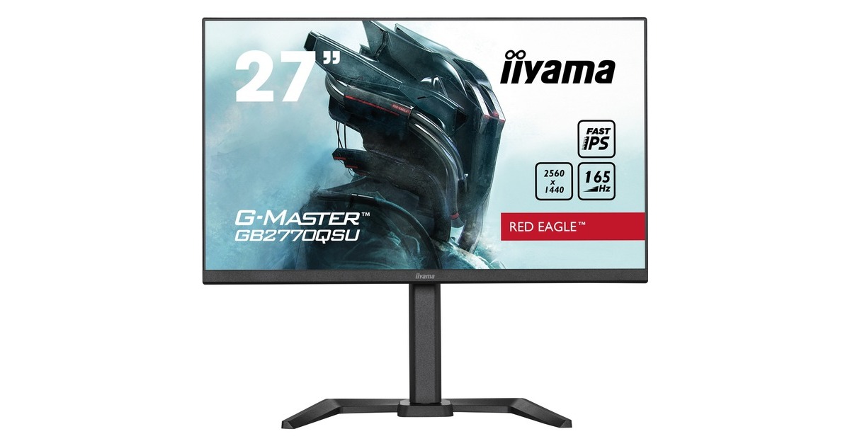 iiyama G-Master GB2770QSU-B5, Gaming-Monitor(68 cm (27 Zoll), schwarz (matt), QHD, IPS, AMD Free-Sync, HDMI, 165Hz Panel)