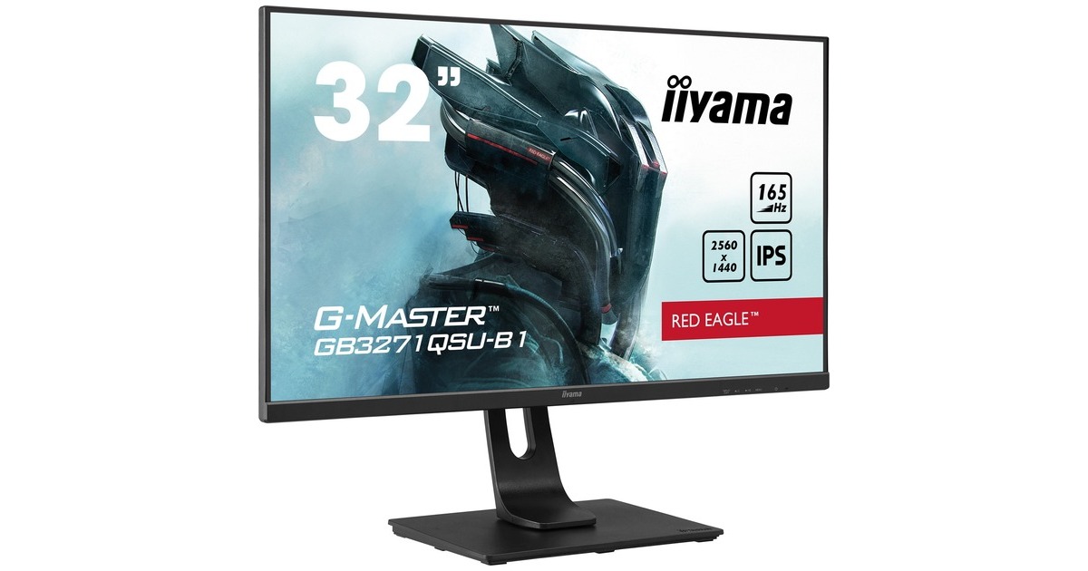 iiyama G-Master GB3271QSU-B1, Gaming-Monitor(80 cm (32 Zoll), schwarz, WQHD, IPS, AMD Free-Sync, 165Hz Panel)