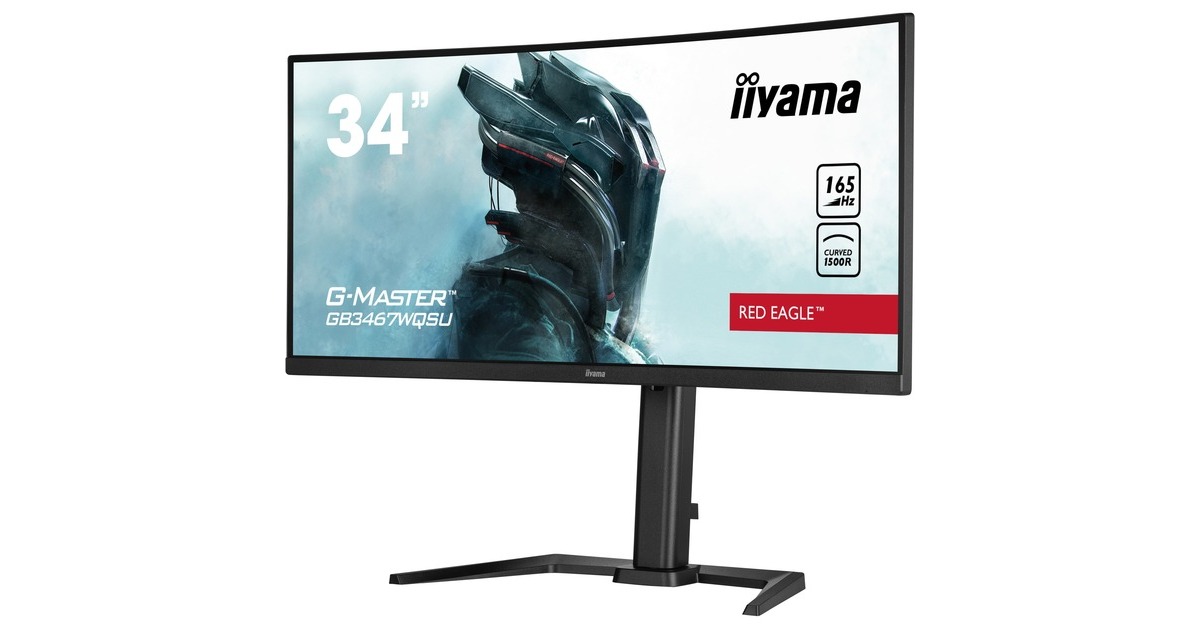 iiyama G-Master GB3467WQSU-B5, Gaming-Monitor(86.4 cm (34 Zoll), schwarz, WQHD, VA, AMD Free-Sync, HDR, 165Hz Panel)