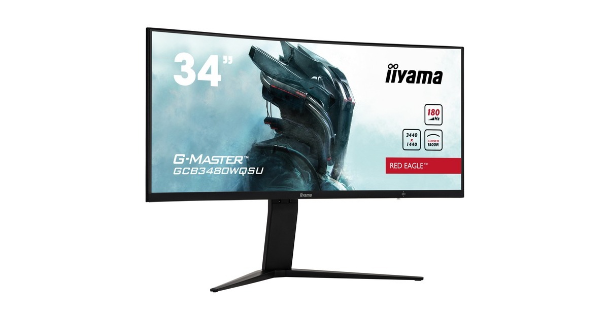 iiyama G-Master GCB3480WQSU-B1, Gaming-Monitor(86.4 cm (34 Zoll), schwarz (matt), UWQHD, VA, Curved, HDMI, DisplayPort, USB, Free-Sync, HDR, 180Hz Panel)