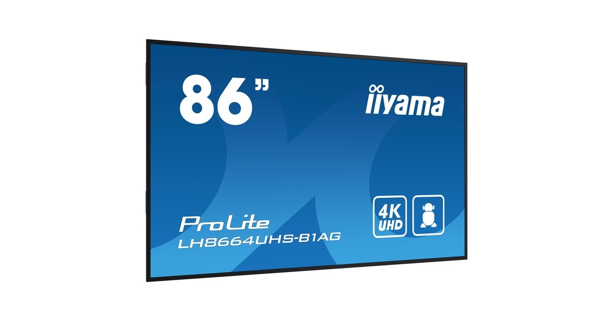iiyama ProLite LH8664UHS-B1AG, Public Display(schwarz (matt), UltraHD/4K, IPS, Lautsprecher) iiyama ProLite LH8664UHS-B1AG, Public Display(schwarz (matt), UltraHD/4K, IPS, Lautsprecher)