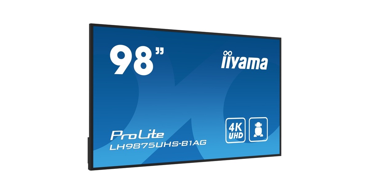 iiyama ProLite LH9875UHS-B1AG, Public Display(schwarz (matt), UltraHD/4K, IPS, Lautsprecher) iiyama ProLite LH9875UHS-B1AG, Public Display(schwarz (matt), UltraHD/4K, IPS, Lautsprecher)