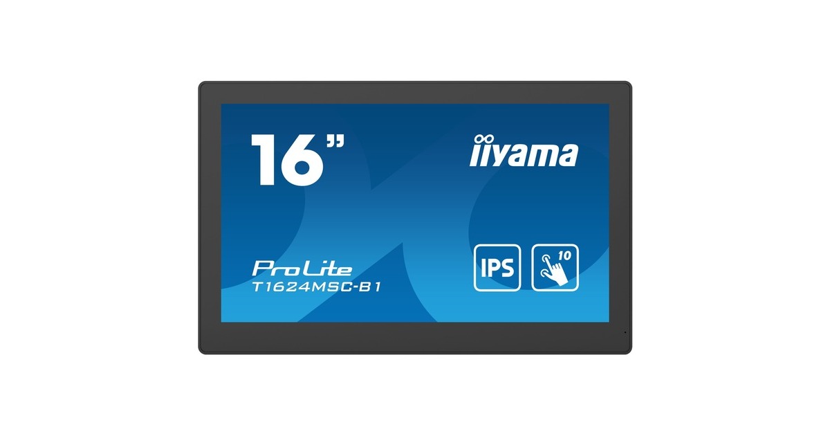 iiyama ProLite T1624MSC-B1, LED-Monitor(39.5 cm (15.6 Zoll), schwarz, FullHD, IPS, Touchscreen, HDMI)