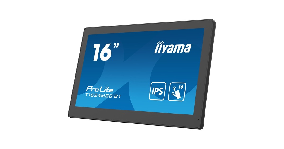 iiyama ProLite T1624MSC-B1, LED-Monitor(39.5 cm (15.6 Zoll), schwarz, FullHD, IPS, Touchscreen, HDMI)