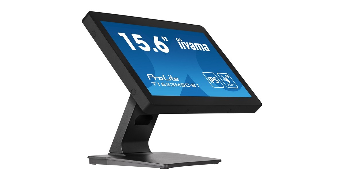 iiyama ProLite T1633MSC-B1, LED-Monitor(39.5 cm (15.6 Zoll), schwarz, FullHD, IPS, Touchscreen, HDMI, DisplayPort)