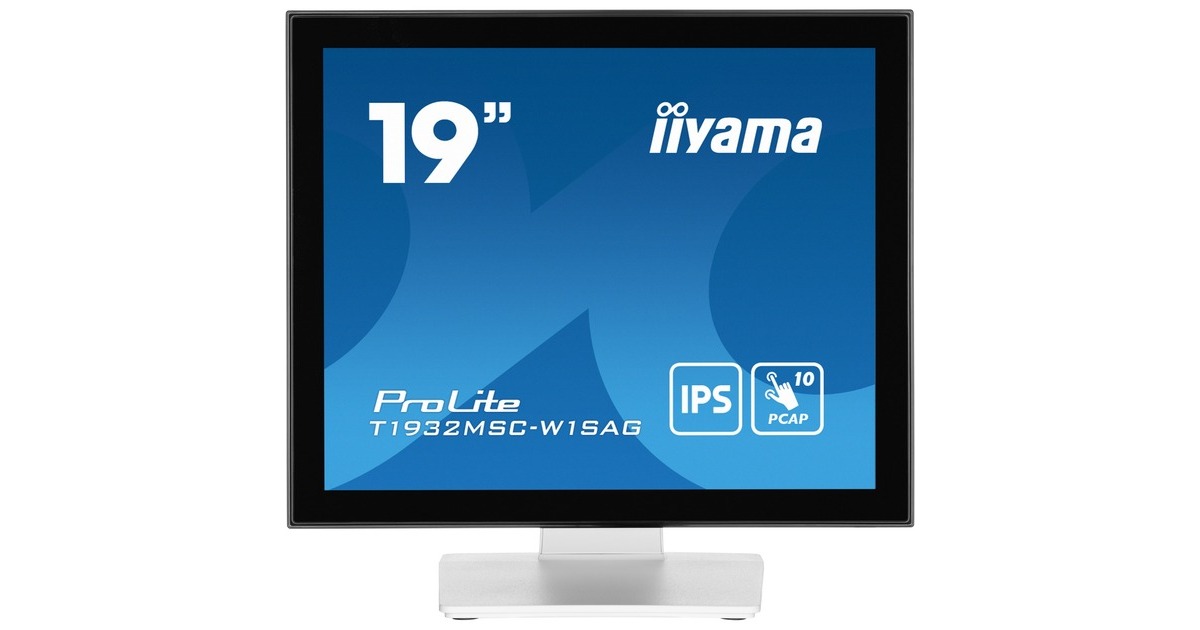 iiyama ProLite T1932MSC-W1SAG, LED-Monitor(48 cm (19 Zoll), weiß (matt), SXGA, IPS, Touchscreen)