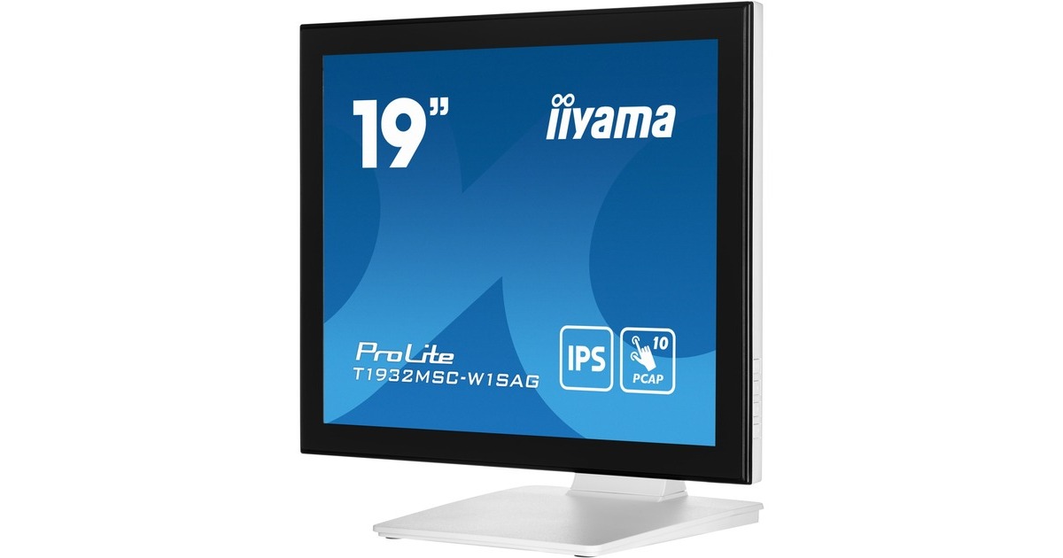 iiyama ProLite T1932MSC-W1SAG, LED-Monitor(48 cm (19 Zoll), weiß (matt), SXGA, IPS, Touchscreen)