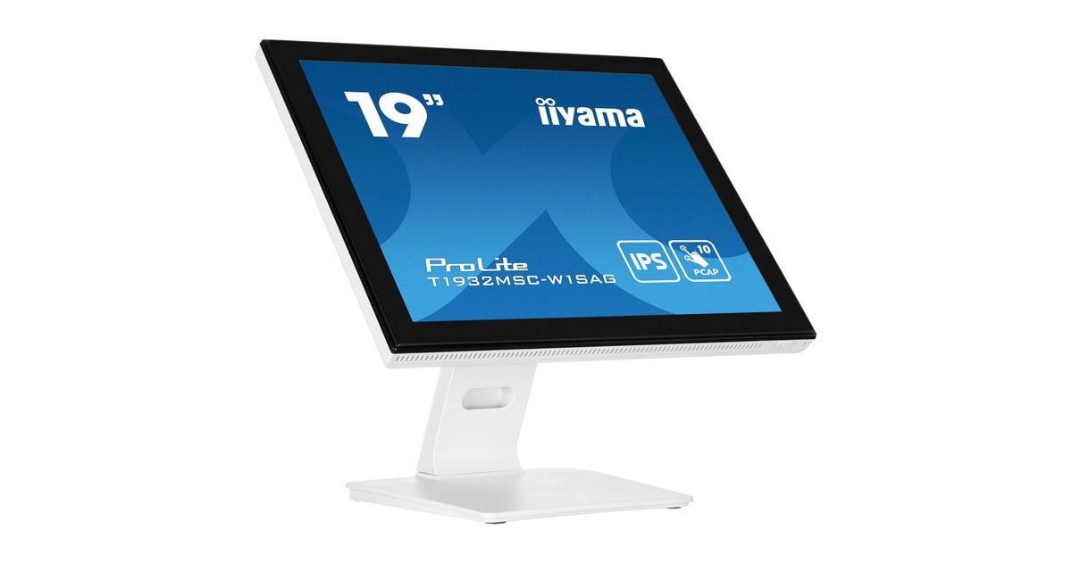 iiyama ProLite T1932MSC-W1SAG, LED-Monitor(48 cm (19 Zoll), weiß (matt), SXGA, IPS, Touchscreen)