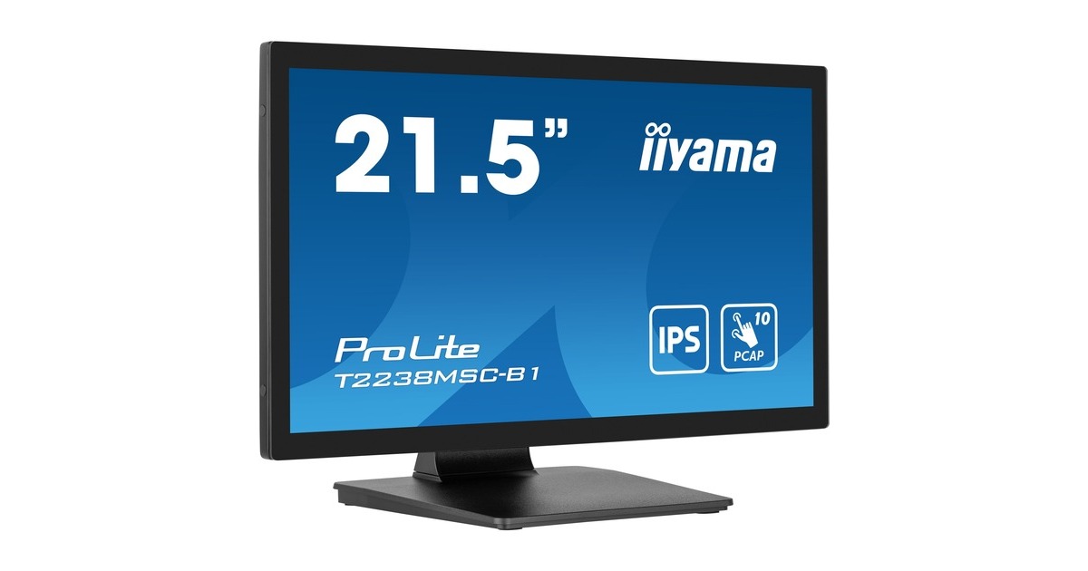 iiyama ProLite T2238MSC-B1, LED-Monitor(54.5 cm (21.5 Zoll), schwarz (matt), FullHD, IPS, Touchscreen)