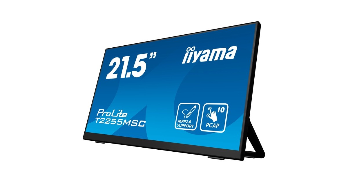 iiyama ProLite T2255MSC-B1, LED-Monitor(54.5 cm (21.5 Zoll), schwarz, Full HD, IPS, HDMI, DisplayPort)