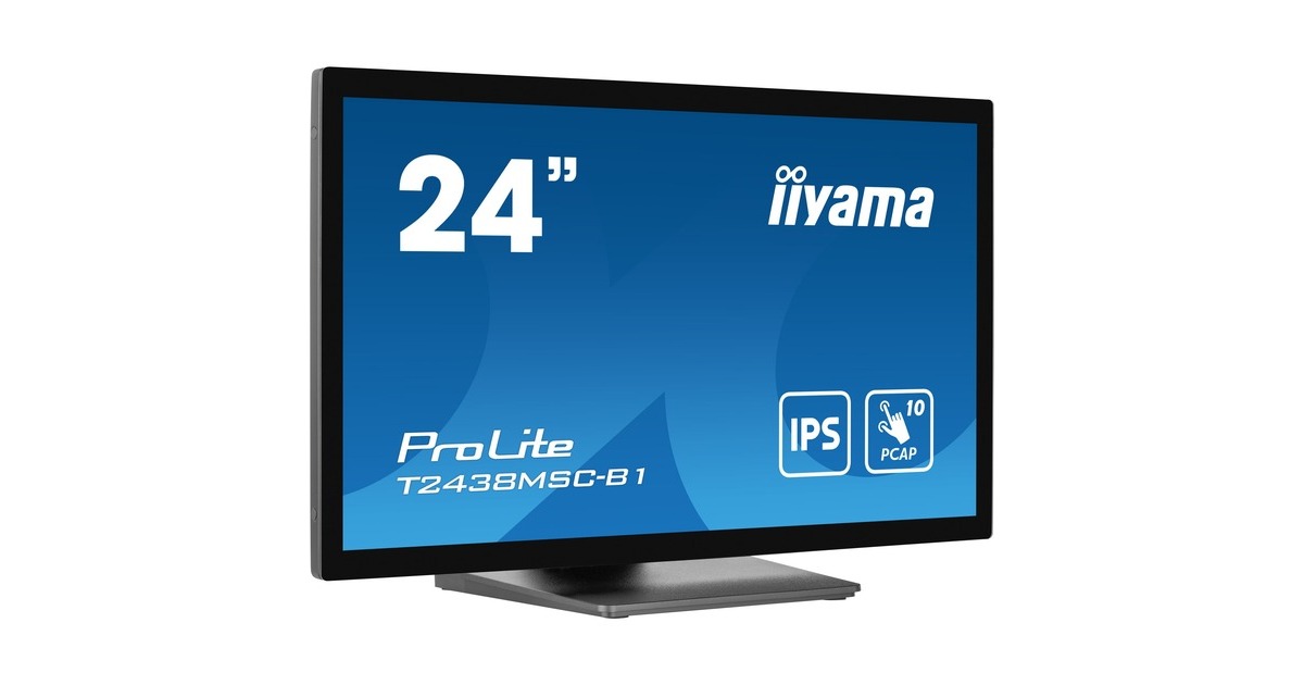 iiyama ProLite T2438MSC-B1, LED-Monitor(60.5 cm (23.8 Zoll), schwarz (matt), FullHD, IPS, Touchscreen)