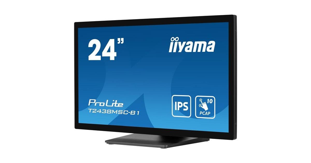 iiyama ProLite T2438MSC-B1, LED-Monitor(60.5 cm (23.8 Zoll), schwarz (matt), FullHD, IPS, Touchscreen)