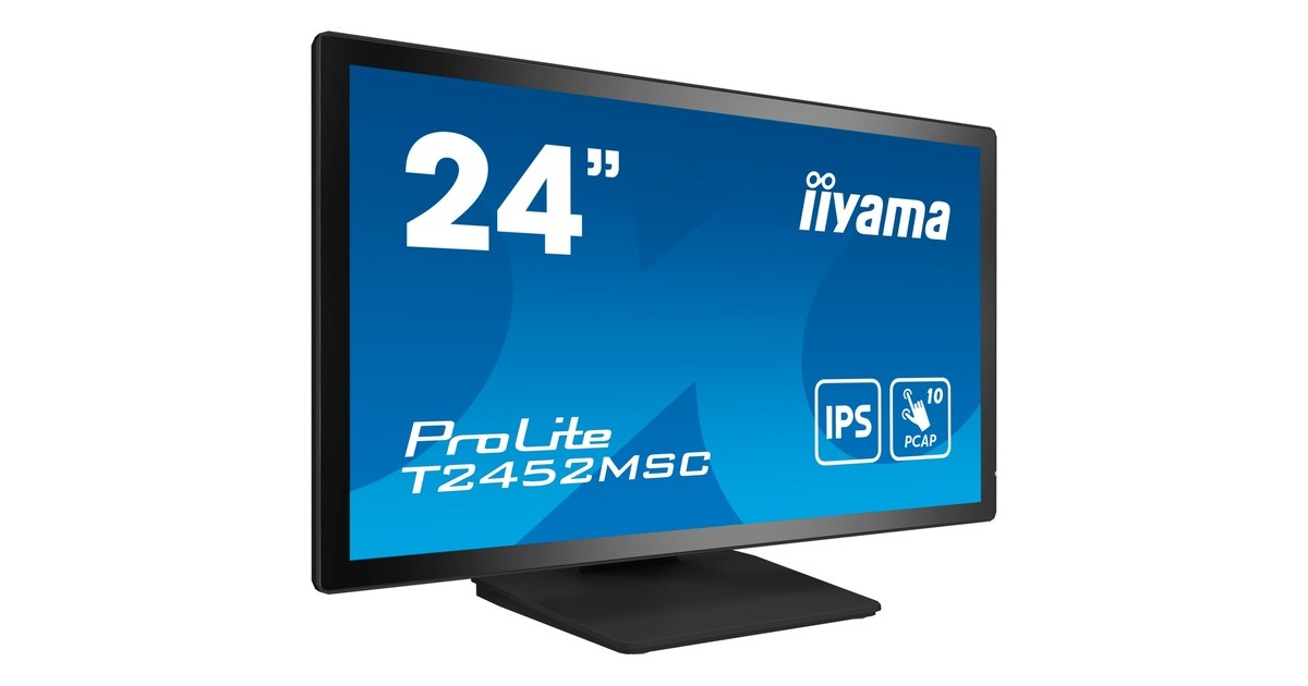 iiyama ProLite T2452MSC-B1, LED-Monitor(60.5 cm (23.8 Zoll), schwarz, Full HD, IPS, Touchscreen, HDMI, DisplayPort, USB )