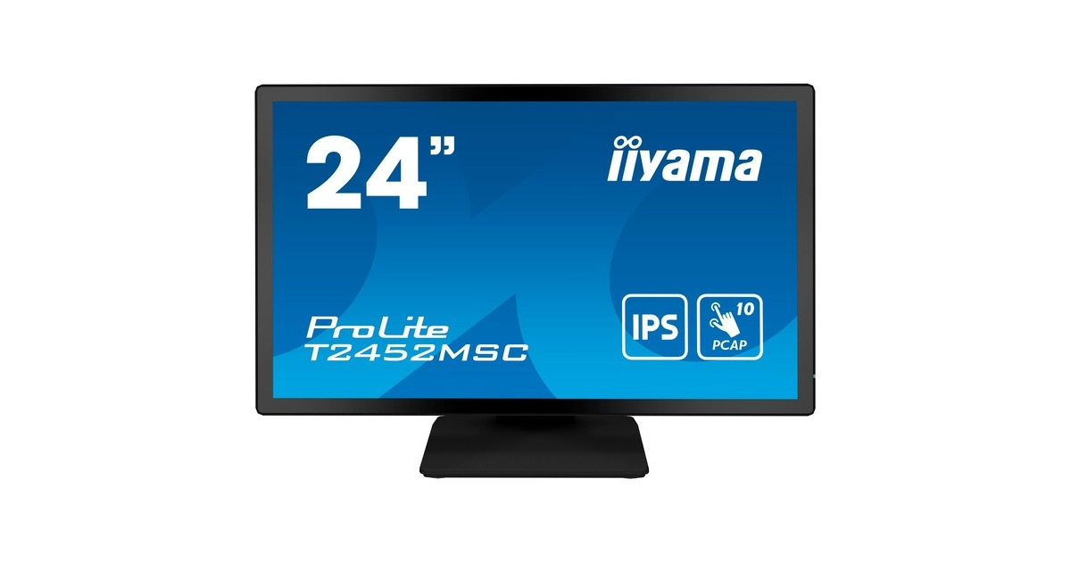 iiyama ProLite T2452MSC-B1, LED-Monitor(60.5 cm (23.8 Zoll), schwarz, Full HD, IPS, Touchscreen, HDMI, DisplayPort, USB )