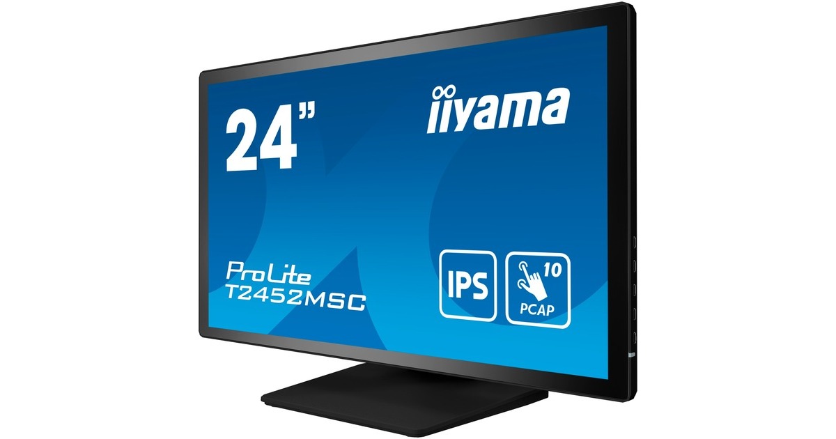iiyama ProLite T2452MSC-B1, LED-Monitor(60.5 cm (23.8 Zoll), schwarz, Full HD, IPS, Touchscreen, HDMI, DisplayPort, USB )