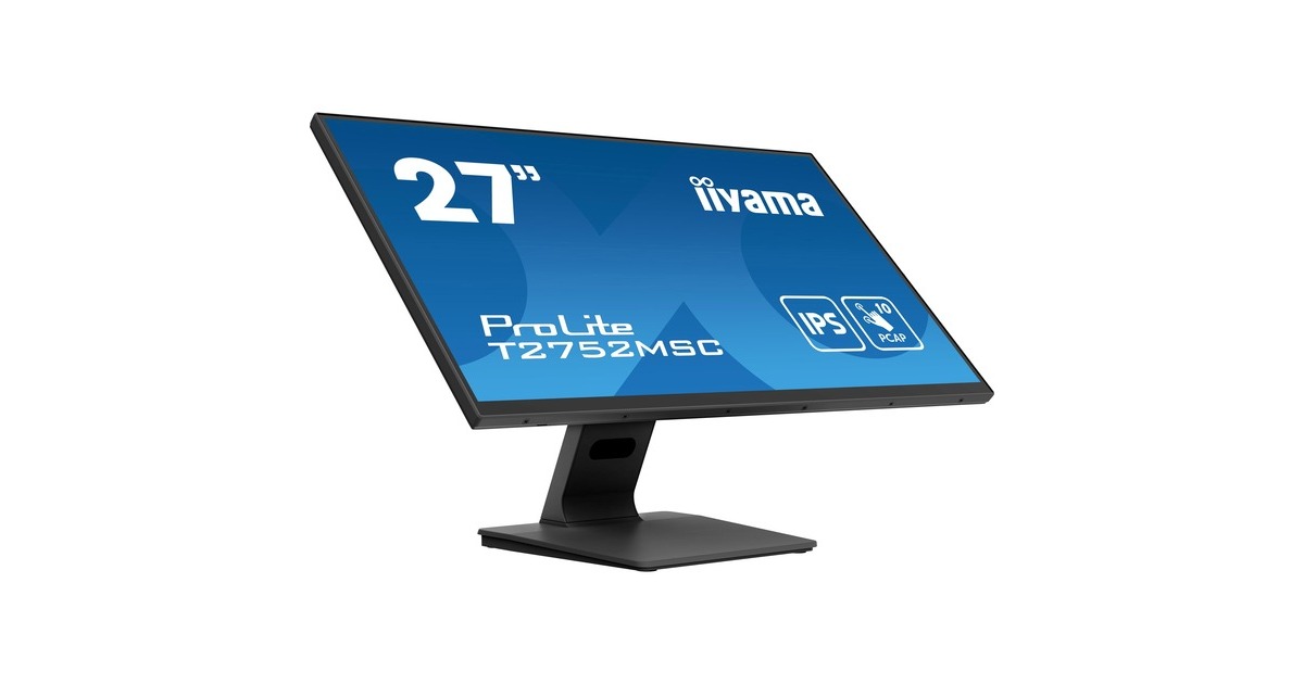 iiyama ProLite T2752MSC-B1, LED-Monitor(68.6 cm (27 Zoll), schwarz (matt), Full HD, IPS, Touchscreen, HDMI, DisplayPort, USB )