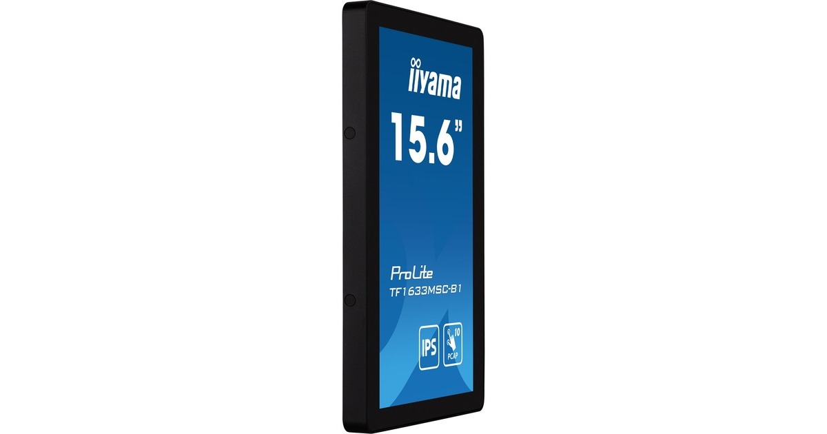 iiyama ProLite TF1633MSC-B1, LED-Monitor(39.5 cm (15.6 Zoll), schwarz, FullHD, IPS, Touchscreen, HDMI, DisplayPort, Open Frame)