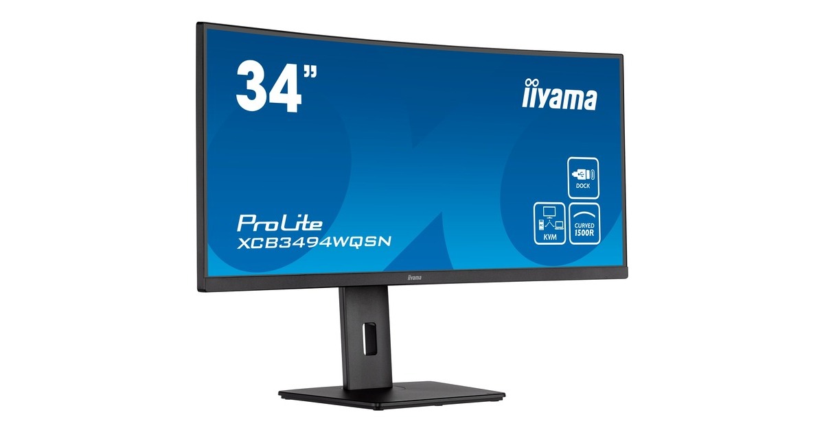 iiyama ProLite XCB3494WQSN-B5, LED-Monitor(86 cm (34 Zoll), schwarz (matt), UWQHD, VA, USB-C, 120Hz Panel)