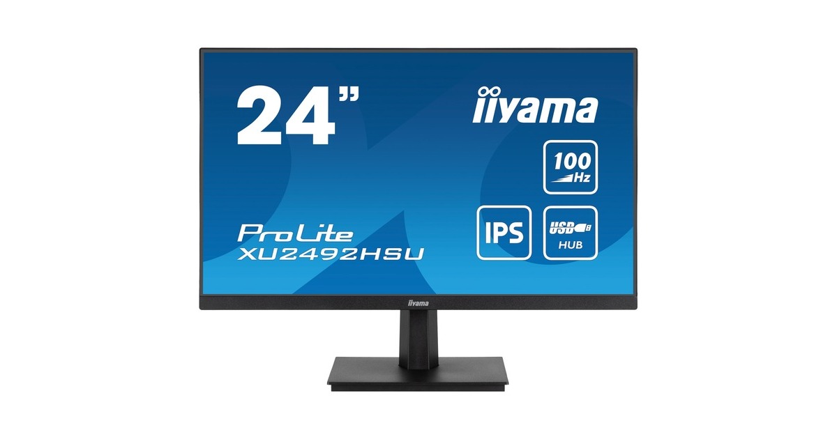 iiyama ProLite XU2492HSU-B6, LED-Monitor(61 cm (24 Zoll), schwarz (matt), FullHD, AMD Free-Sync, IPS)
