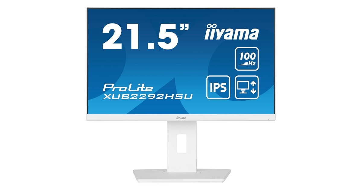 iiyama ProLite XUB2292HSU-W6, LED-Monitor(55 cm (22 Zoll), weiß (matt), FullHD, IPS, AMD Free-Sync, 100Hz Panel)