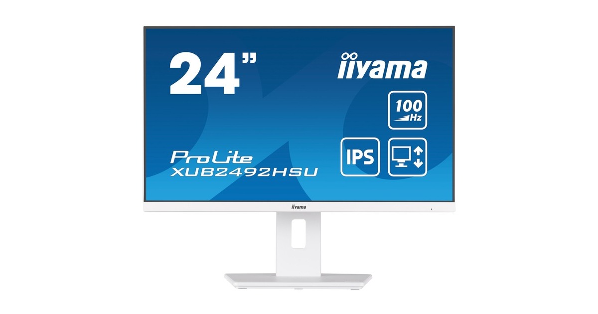 iiyama ProLite XUB2492HSU-W6, LED-Monitor(60.5 cm (23.8 Zoll), weiß (matt), FullHD, IPS, AMD Free-Sync, 100Hz Panel)