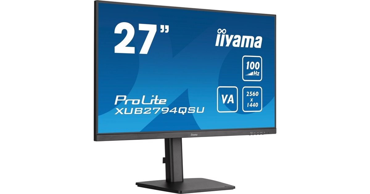 iiyama ProLite XUB2794QSU-B6, LED-Monitor(68.5 cm (27 Zoll), schwarz, QHD, VA, HDMI, DisplayPort, Free-Sync, USB, Pivot, 100Hz Panel)