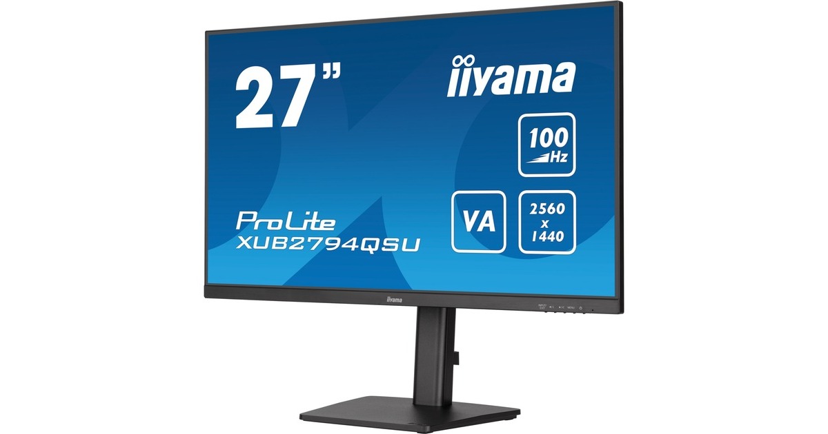 iiyama ProLite XUB2794QSU-B6, LED-Monitor(68.5 cm (27 Zoll), schwarz, QHD, VA, HDMI, DisplayPort, Free-Sync, USB, Pivot, 100Hz Panel)