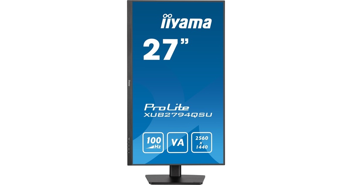iiyama ProLite XUB2794QSU-B6, LED-Monitor(68.5 cm (27 Zoll), schwarz, QHD, VA, HDMI, DisplayPort, Free-Sync, USB, Pivot, 100Hz Panel)