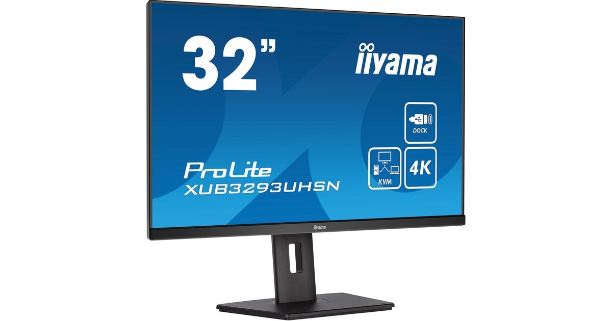 iiyama ProLite XUB3293UHSN-B5, LED-Monitor(80 cm (31.5 Zoll), schwarz, Ultra HD/4K, IPS, HDMI, DisplayPort, USB-C)