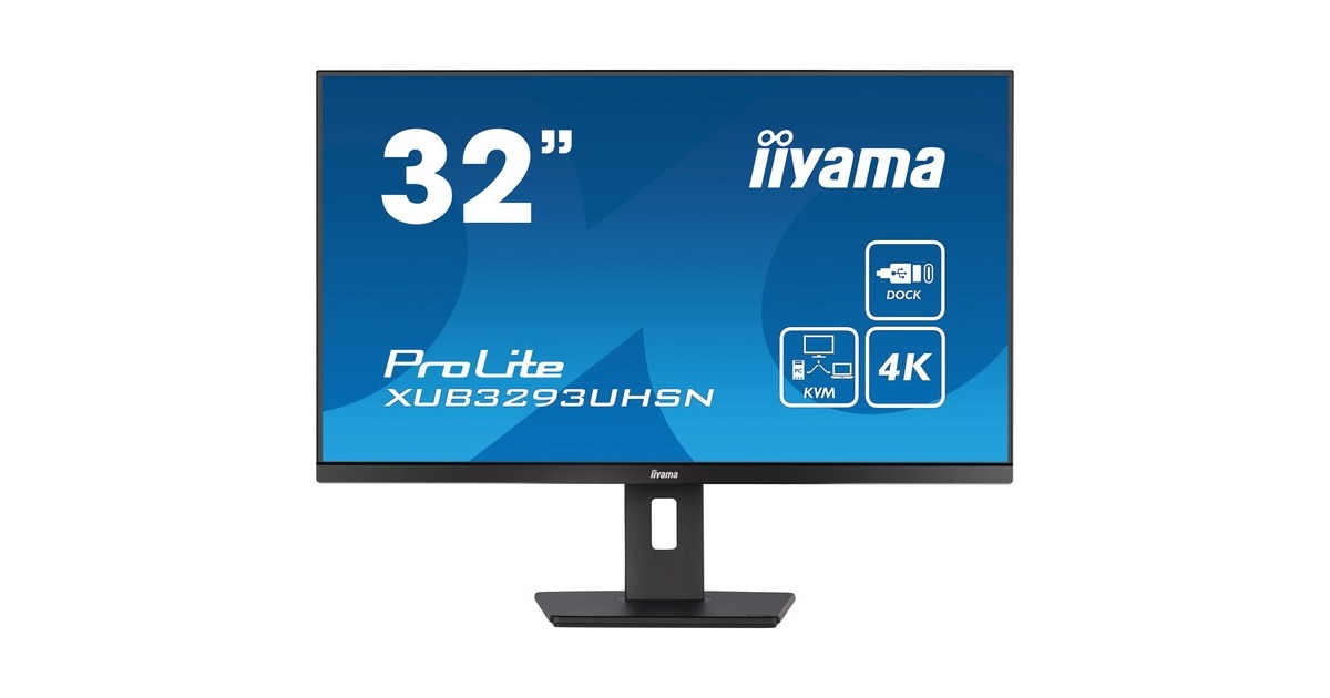 iiyama ProLite XUB3293UHSN-B5, LED-Monitor(80 cm (31.5 Zoll), schwarz, Ultra HD/4K, IPS, HDMI, DisplayPort, USB-C)