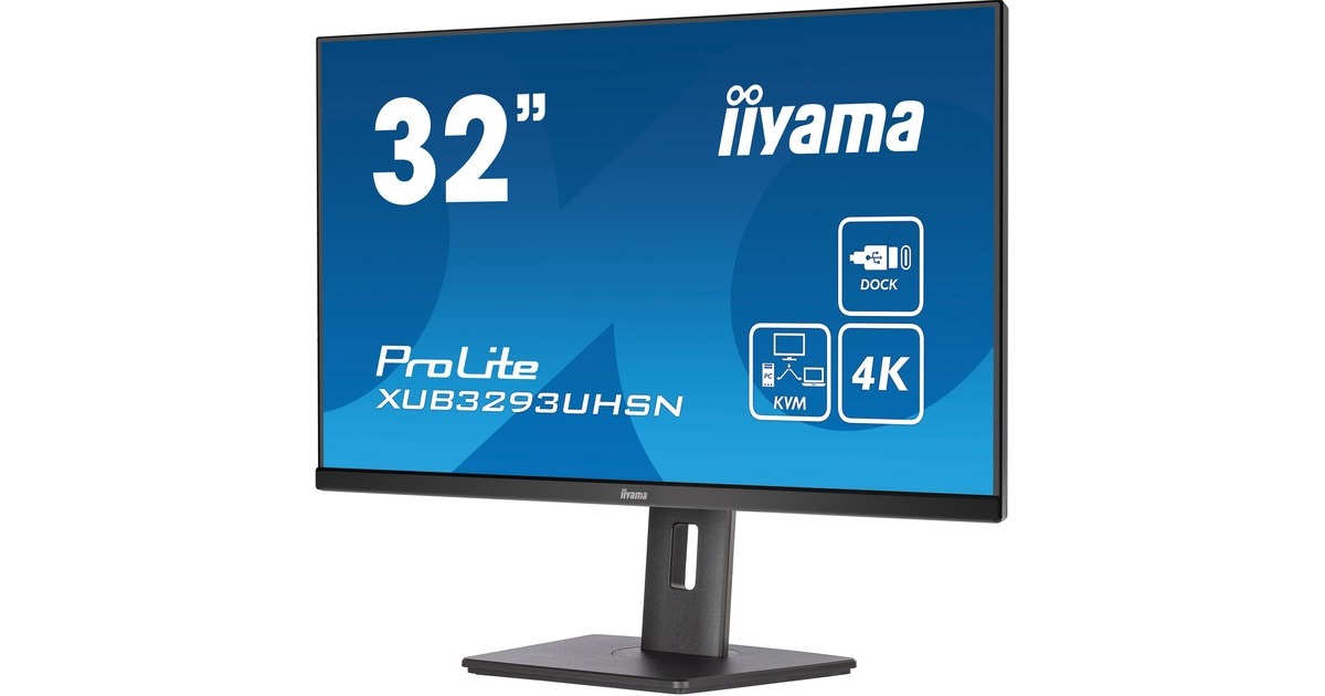 iiyama ProLite XUB3293UHSN-B5, LED-Monitor(80 cm (31.5 Zoll), schwarz, Ultra HD/4K, IPS, HDMI, DisplayPort, USB-C)