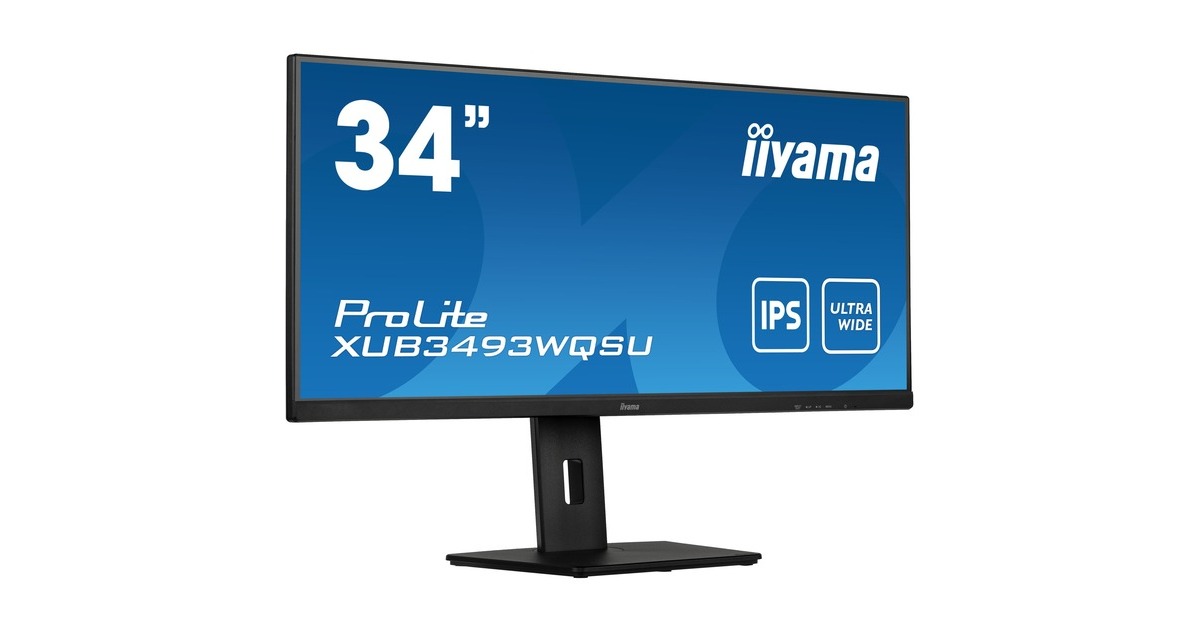 iiyama ProLite XUB3493WQSU-B5, LED-Monitor(86 cm (34 Zoll), schwarz, QHD, IPS, 75 Hz, HDMI)