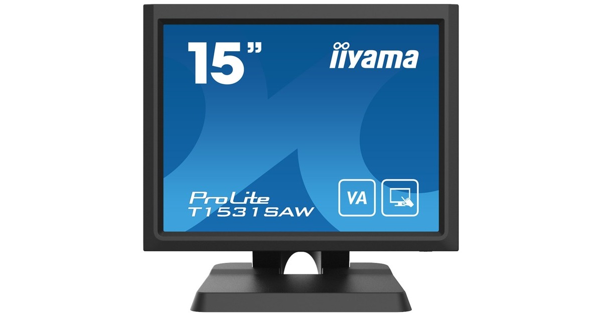 iiyama T1531SAW-B6, LED-Monitor(38 cm (15 Zoll), schwarz, XGA, TN, HDMI, VGA, DisplayPort)