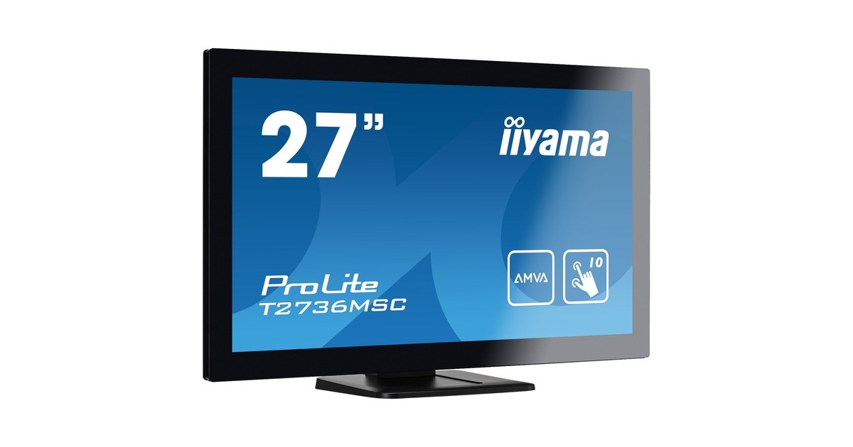 iiyama T2736MSC-B1, LED-Monitor(68.6 cm (27 Zoll), schwarz, FullHD, VA, HDMI, DisplayPort, VGA)