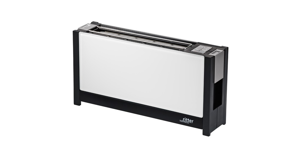 ritter Langschlitz-Toaster volcano 5(weiß/schwarz, 950 Watt, für 2 Scheiben Toast)