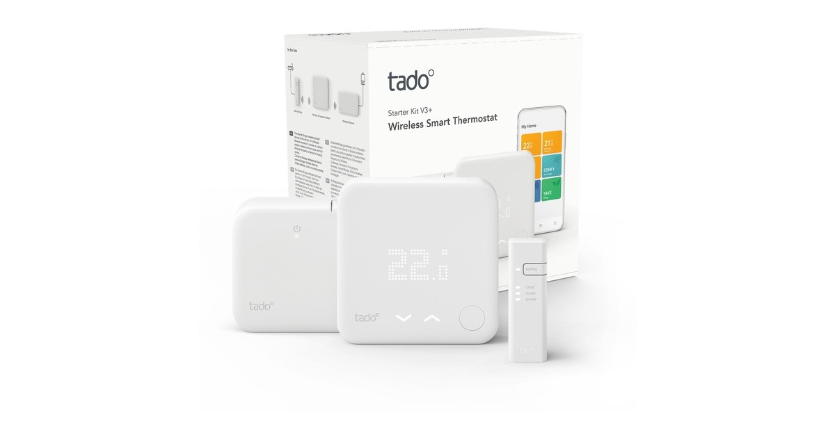 tado° Smart Thermostat V3+ Starter Kit (Funk), Set(weiß, Für Heizthermen und Gasetagenheizungen) tado° Smart Thermostat V3+ Starter Kit (Funk), Set(weiß, Für Heizthermen und Gasetagenheizungen)