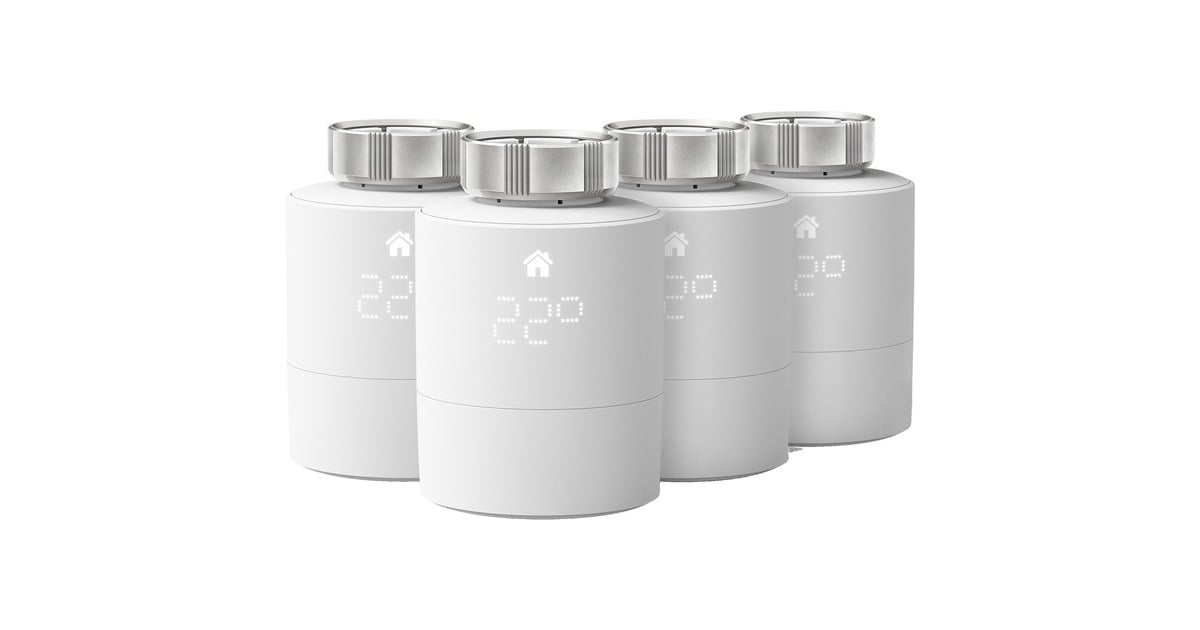 tado° Smartes Heizkörper-Thermostat, Heizungsthermostat(weiß, 4er Pack, Zusatzprodukt für Einzelraumsteuerung, Outlet)